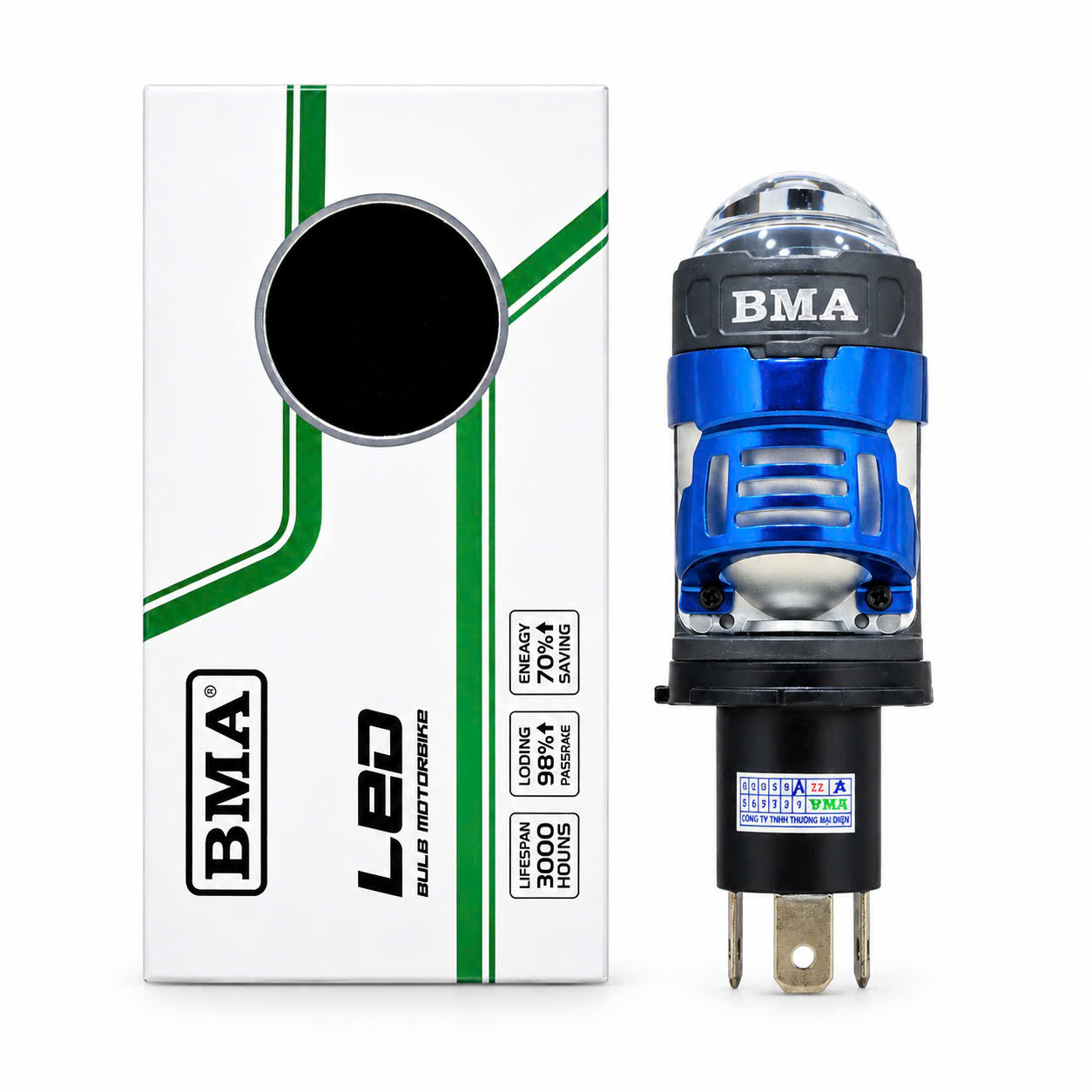 BÓNG LED BMA W3F A11 BI CẦU CẮM THẲNG (H4)